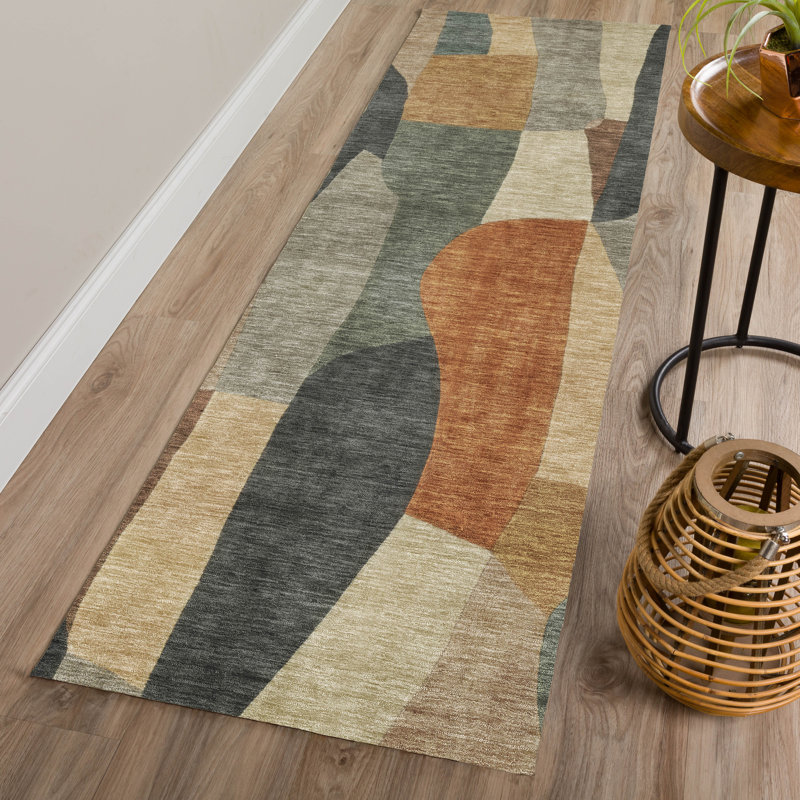 Machine Washable Indoor/Outdoor Jozwiak ACN2376 Abstract Rug, Runner 2'3" x 7'6"