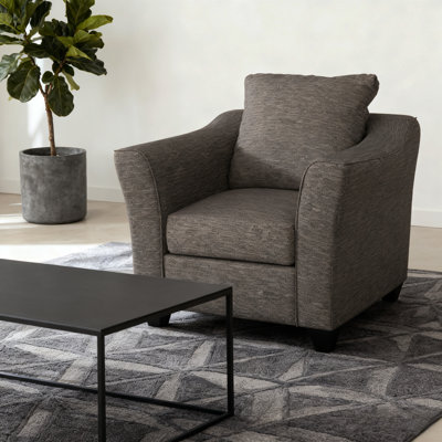 Chaise moderne avec accoudoirs évasés gris anthracite