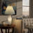 3D Printed LED Table Lamp with Luminous Base, Modern Pleated Fabric Shade Desk Lamp, USB Rechargeable Bedside Lamp for Bedroom, Living Room, Entryway