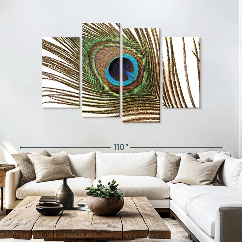Brampt Peacock Feather, 54" H x 84" W