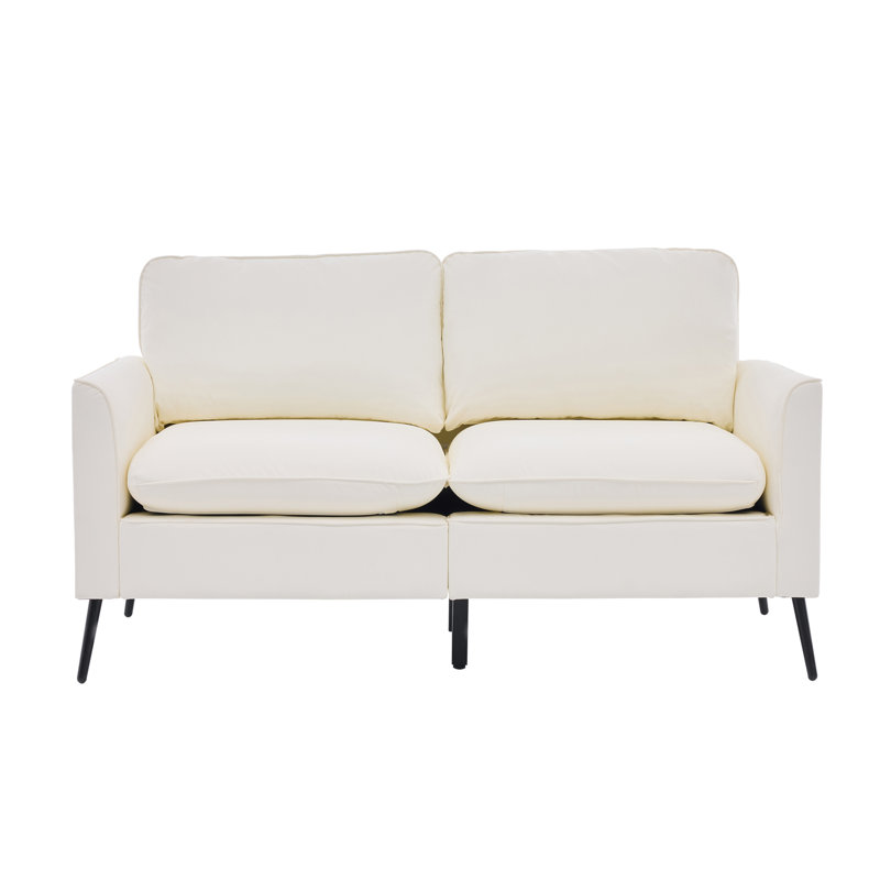 Causeuse en cuir TS Cat, Cream Faux Leather