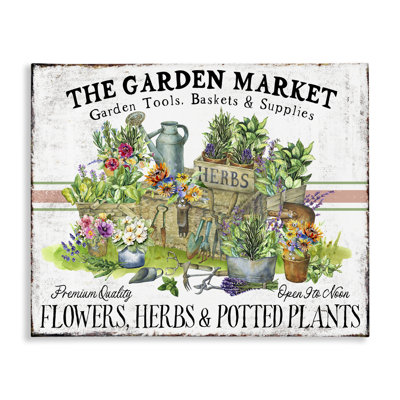 Garden Market Bistro Stripe Canvas Wall Art by Creatif Belle bp-587_CN