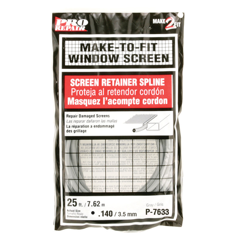 Spline écran en vrac Prime-Line (paquet simple), Gris, H 9,5 po x l 4,95 po x P 1 po