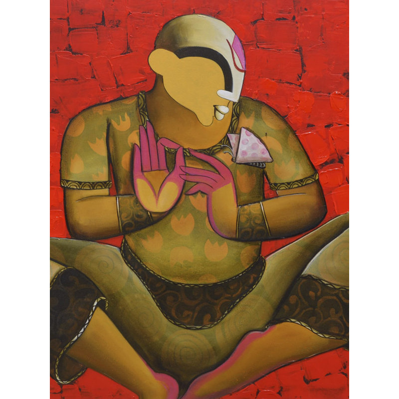 La connexion rouge | Acrylique sur toile | Par Anupam Pal