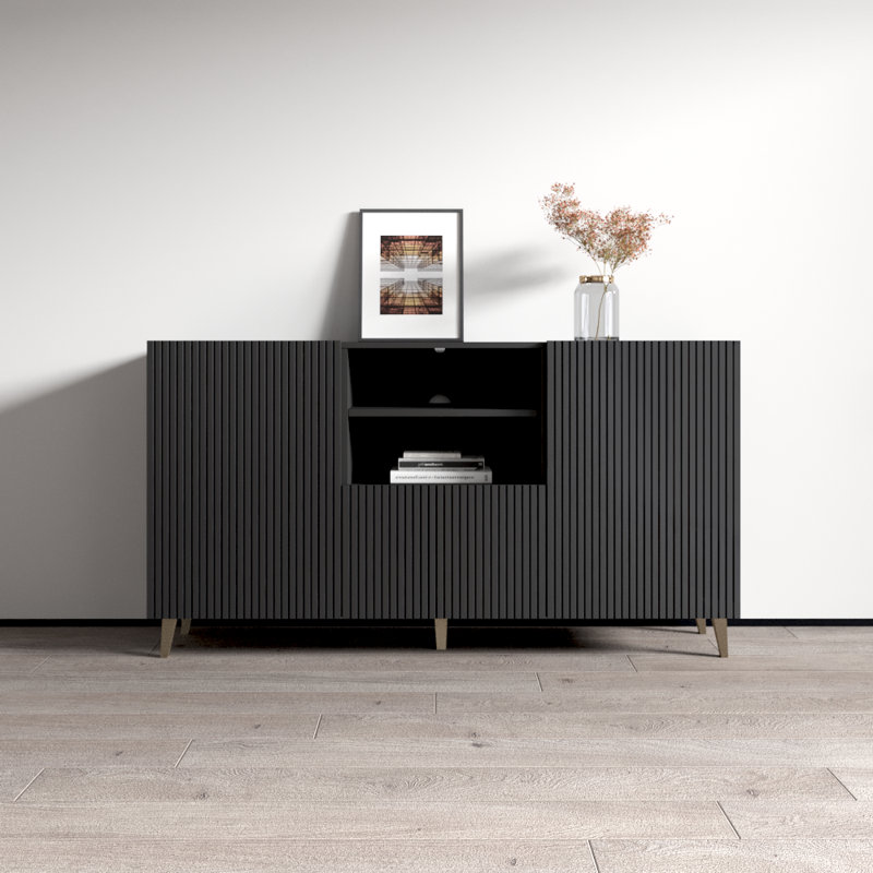 Aranxa 59.3" Sideboard with Matte Finish, Black