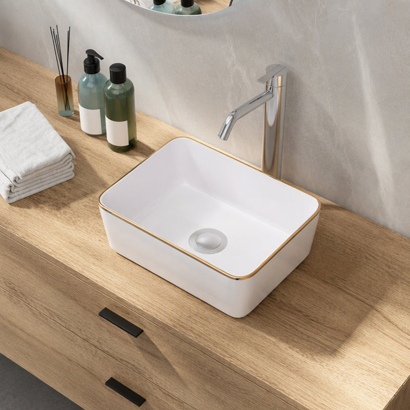 Lavabo de salle de bain rectangulaire en céramique 16X12