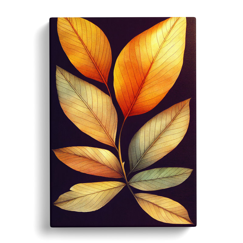 Pretty Leaves Art - Wrapped Canvas Print, 60cm H x 40cm W