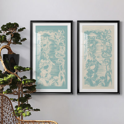 Chinese Bird's-eye View In Spa I - 2 Piece Single Picture Frame Painting Set