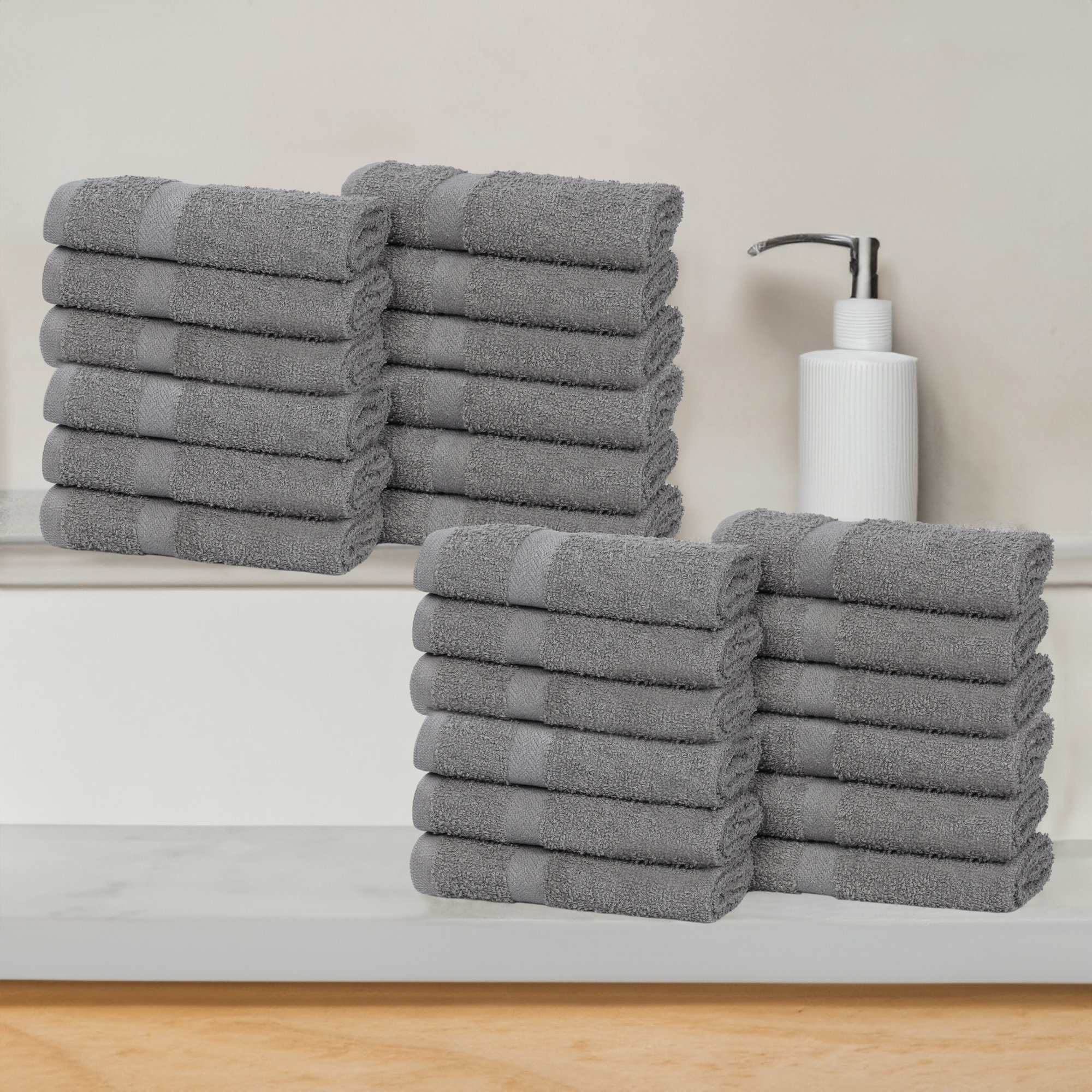 Franklin Cotton Lightweight Quick-Drying Face Towel Washcloth, Charcoal