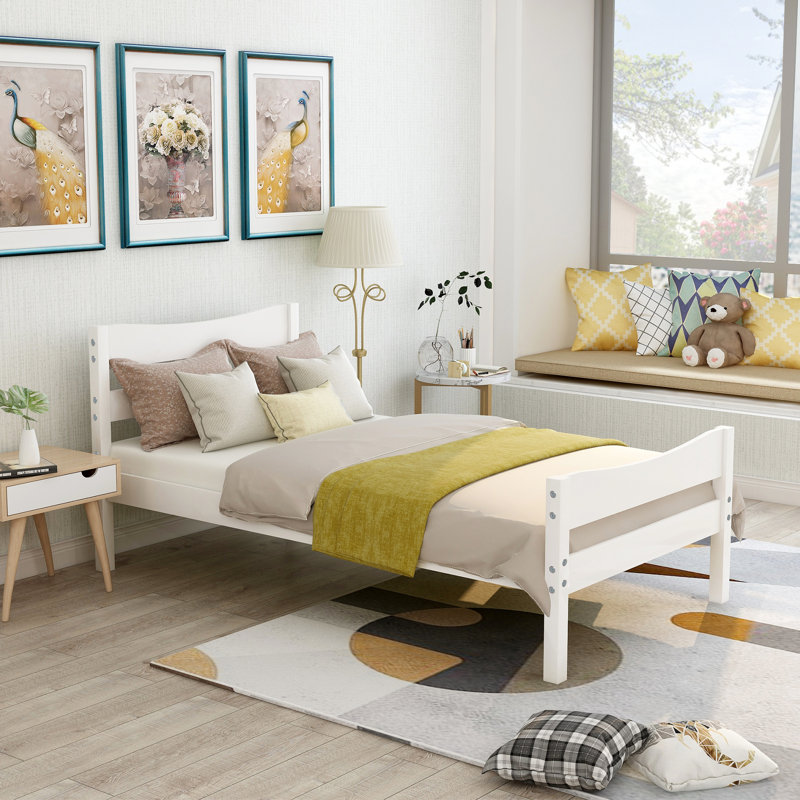 Hergen Slat Bed, White