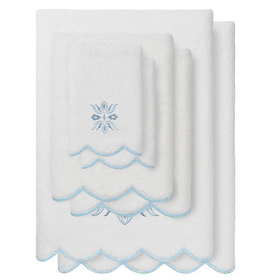  Ensemble de serviettes 100% coton festonné 100% coton