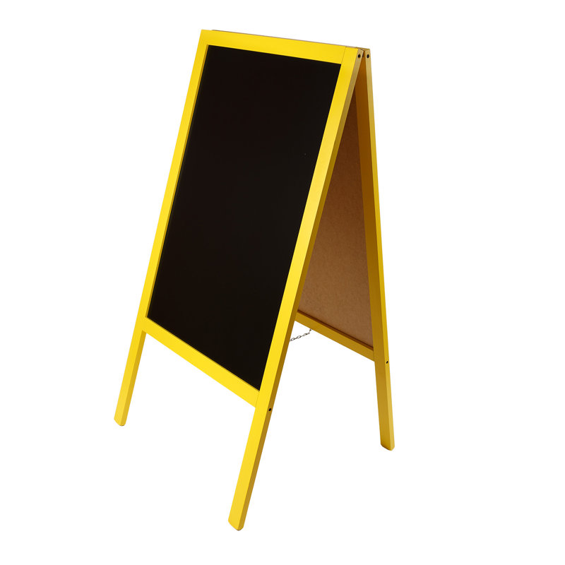 Genovefa Free-Standing Chalkboard 115cm H x 61cm W, Yellow