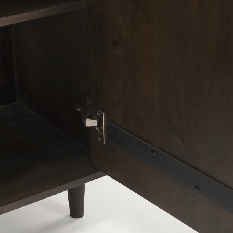 Solid Wood Accent Cabinet, Dark Brown
