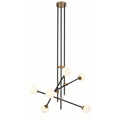 Luminaire suspendu charbon et laiton vieilli Fritz