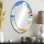 Beach Photo Loves I - Grand miroir mural ovale sur métal