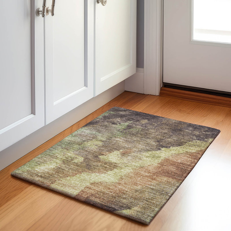 Tapis moka Xhevrie intérieur / extérieur lavable à la machine, Rectangle 1 pi 8 po x 2 pi 6 po