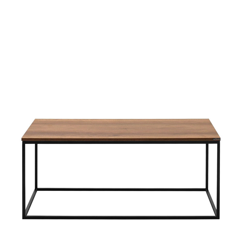 Table basse industrielle moderne avec structure en métal, noyer, 39,4 x 16,5 x 23,6 pouces | 100% panneau de particules enduit de mélamine, épaisseur: 0,6 pouce | Conception élégante et durable pour les espaces de salon et de détente