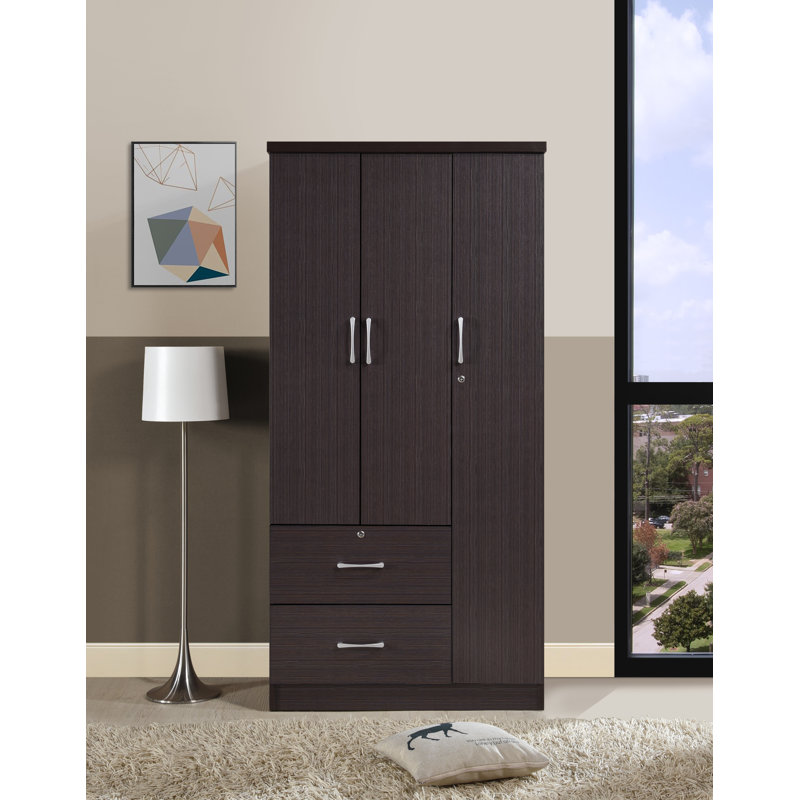 Armoire 3 portes Blankenship, Chocolat