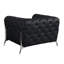  Fauteuil Chesterfield noir en cuir italien capitonné avec détails argentés-1030427445-1030427467