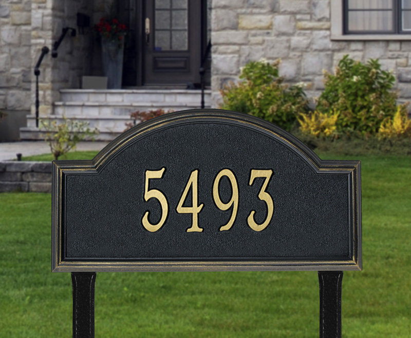 Providence Arch 1-Line Estate Lawn Address Sign, Yes