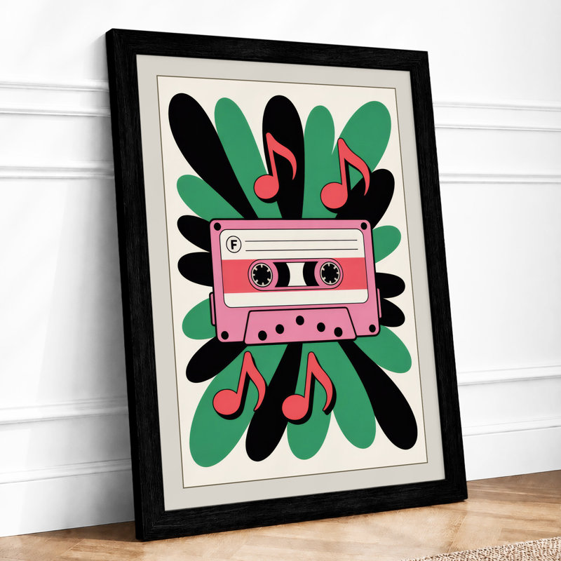 Cassette Dreams Retro - Framed Print, A4 - 29.7 x 21.0 cm, Black
