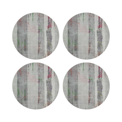Birch Holiday Vegan Leather Round Coasters