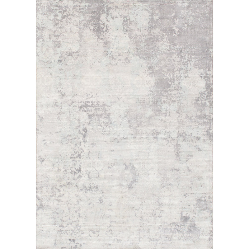 Tapis gris / turquoise tissé à la main Mirage, Rectangle 12 pi x 15 pi