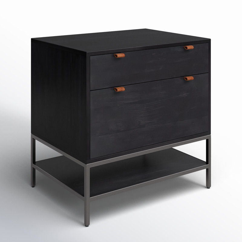 Loki Modular Filing Cabinet, Black Wash Poplar