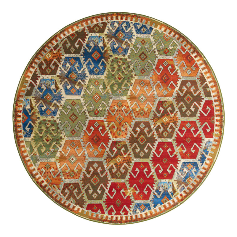 Adana Marcion Indoor/Outdoor Area Rug, Round 7'10"