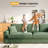 101" Oversized Corduroy Sofa with Square Armrests and Pocket Spring Cushion Seat - Green-1229658683
