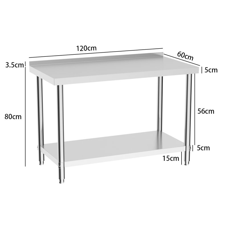 Metal Kitchen Island, 80cm H x 120cm W x 60cm D