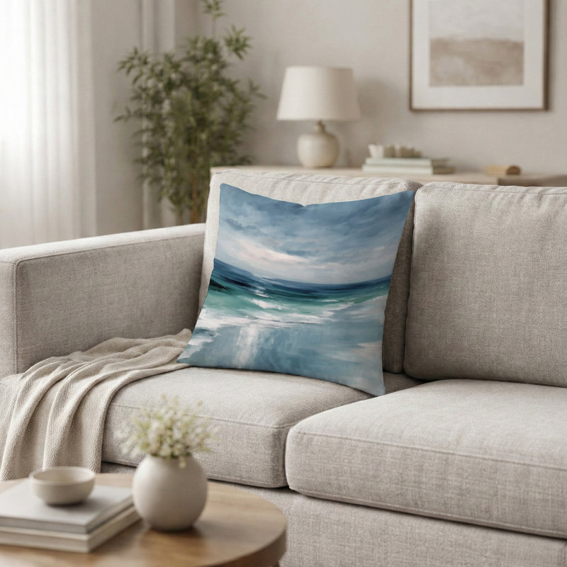 Coussin décoratif Coastal Waves, H 16 po x l 16 po