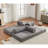 Boneless Corduroy 78.5" Folding Convertible Out Sleeper Sofa Bed-929983335