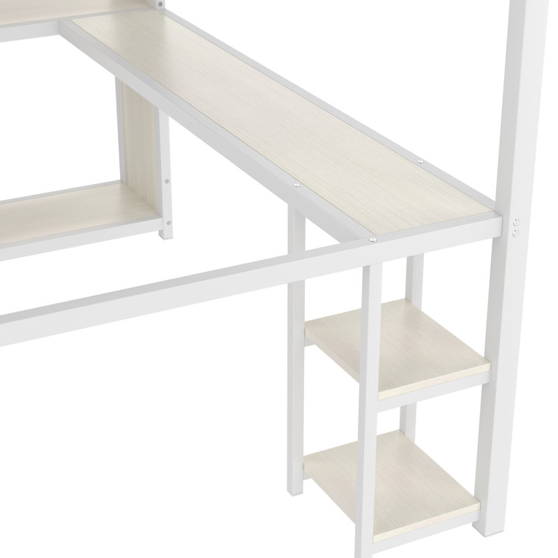 Lit mezzanine multifonctionnel en métal peu encombrant pour les petites pièces
