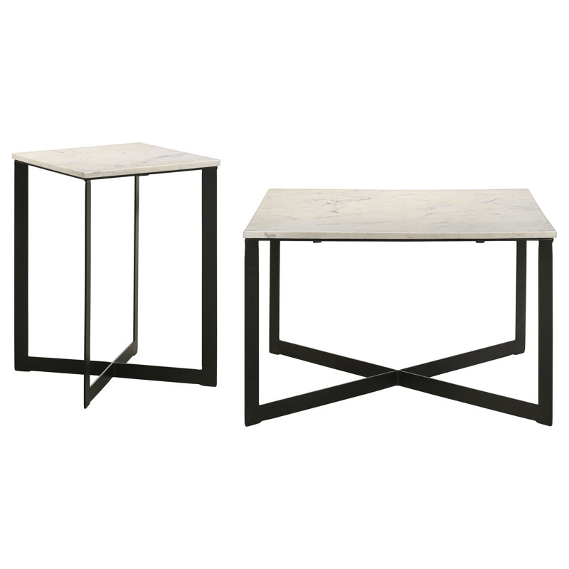 Ensemble table basse et table de bout 2 pièces Tobin, 2 pièces: table de bout, table basse