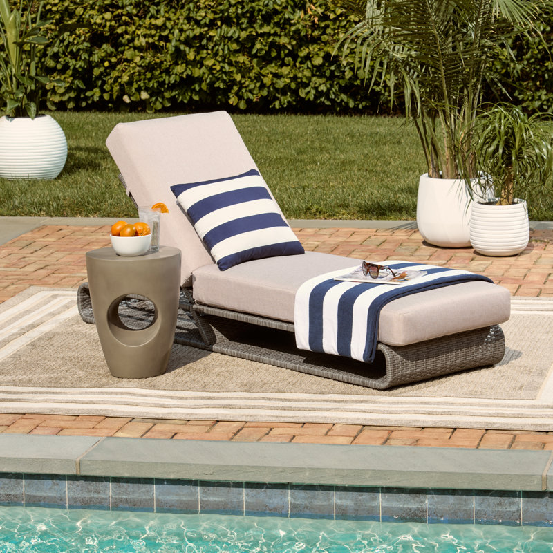 Chaise longue Tullahoma, Gris, Gris clair