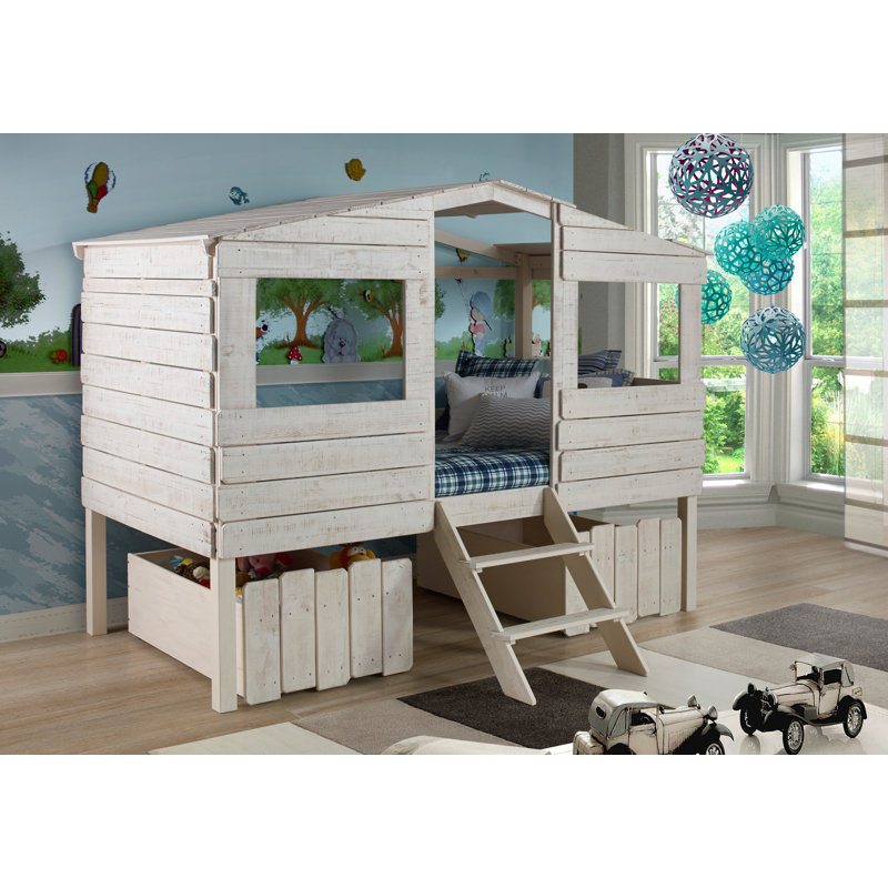 Lit mezzanine simple en bois massif Wander par Harriet Bee