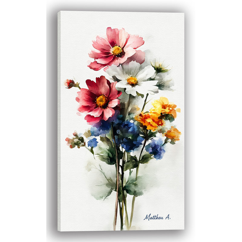 Art floral sur toile, "Floral Delight", H 42 po x l 24 po