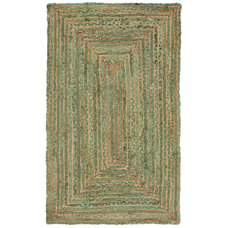 Demartini Handwoven Green Area Rug, Rectangle 3' x 5'