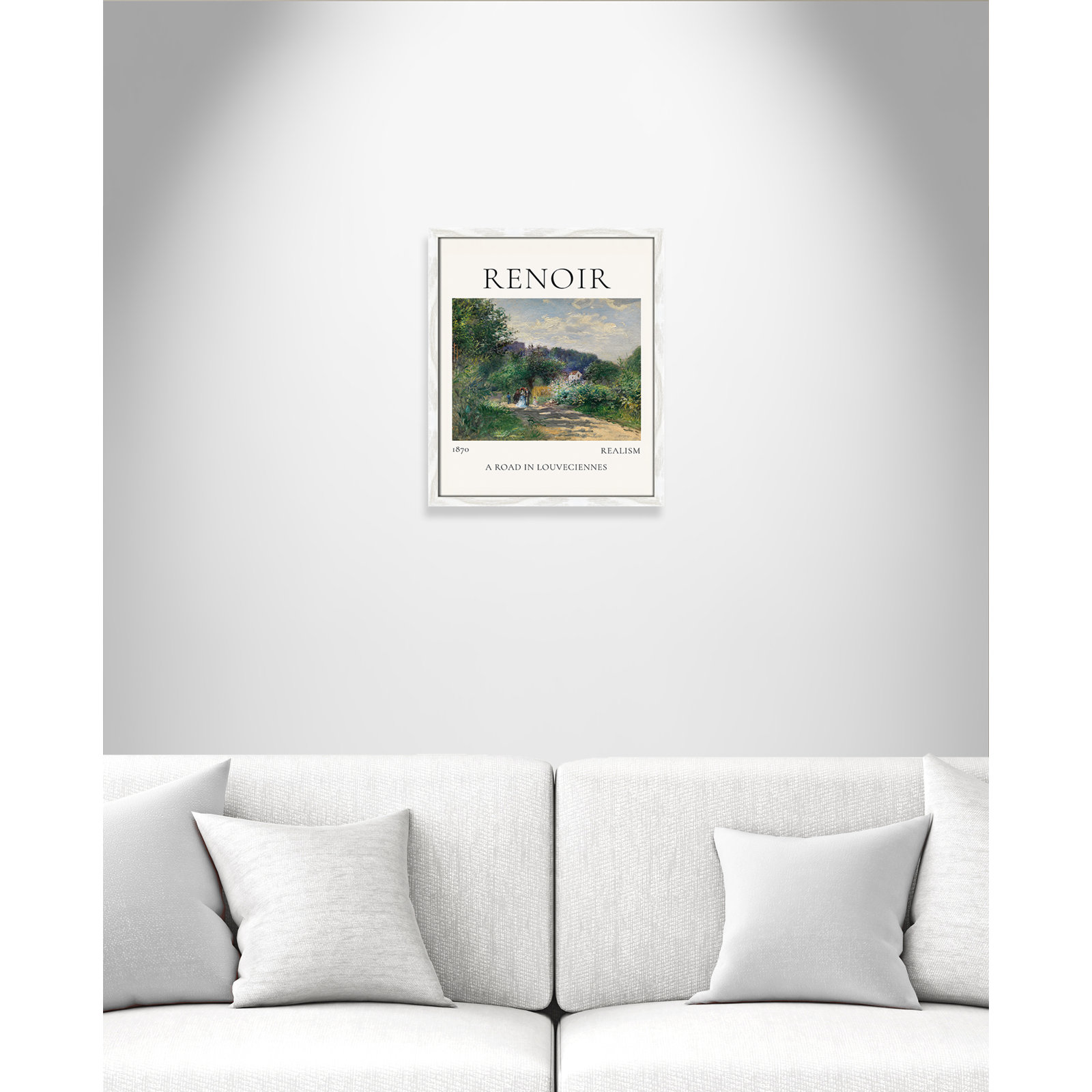 Rocchetto "A Road in Louveciennes" Print, White Single Picture Frame, No, 19" H x 16" W x 0.75" D