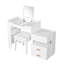 Meuble-lavabo 3 en 1 avec miroir rabattable, éclairage à DEL, tiroirs amplement réglables - Coiffeuse multifonctionnelle élégante pour la maison, blanc-1000115668
