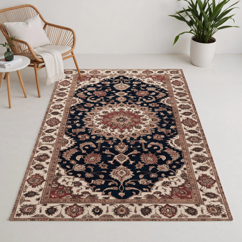 Persian Brown Indoor and Outdoor Area Rug, Rectangle 9' x 12'