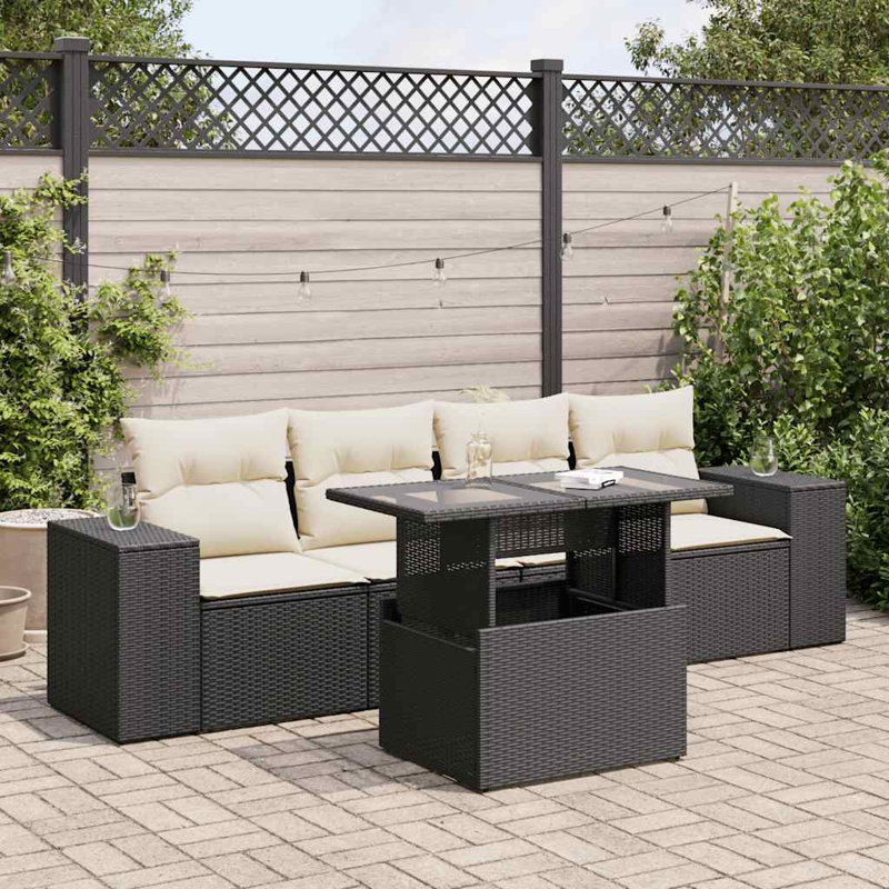 Ensemble de canapé de jardin en rotin PE 5 pièces Vidaxl