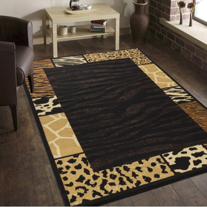 Tapis de couloir noir Tribes, Rectangle 7 pi 10 po x 10 pi 3 po