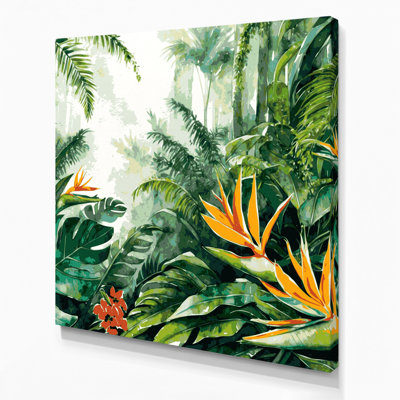 Art mural sur toile vert forêt hawaïenne