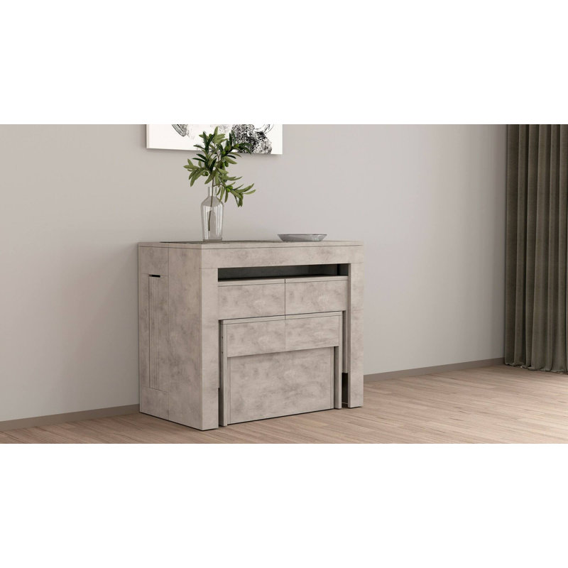 Table and chair set Dadamoni, Set with console and 2 extendable benches, 66x25h45 cm, Gray