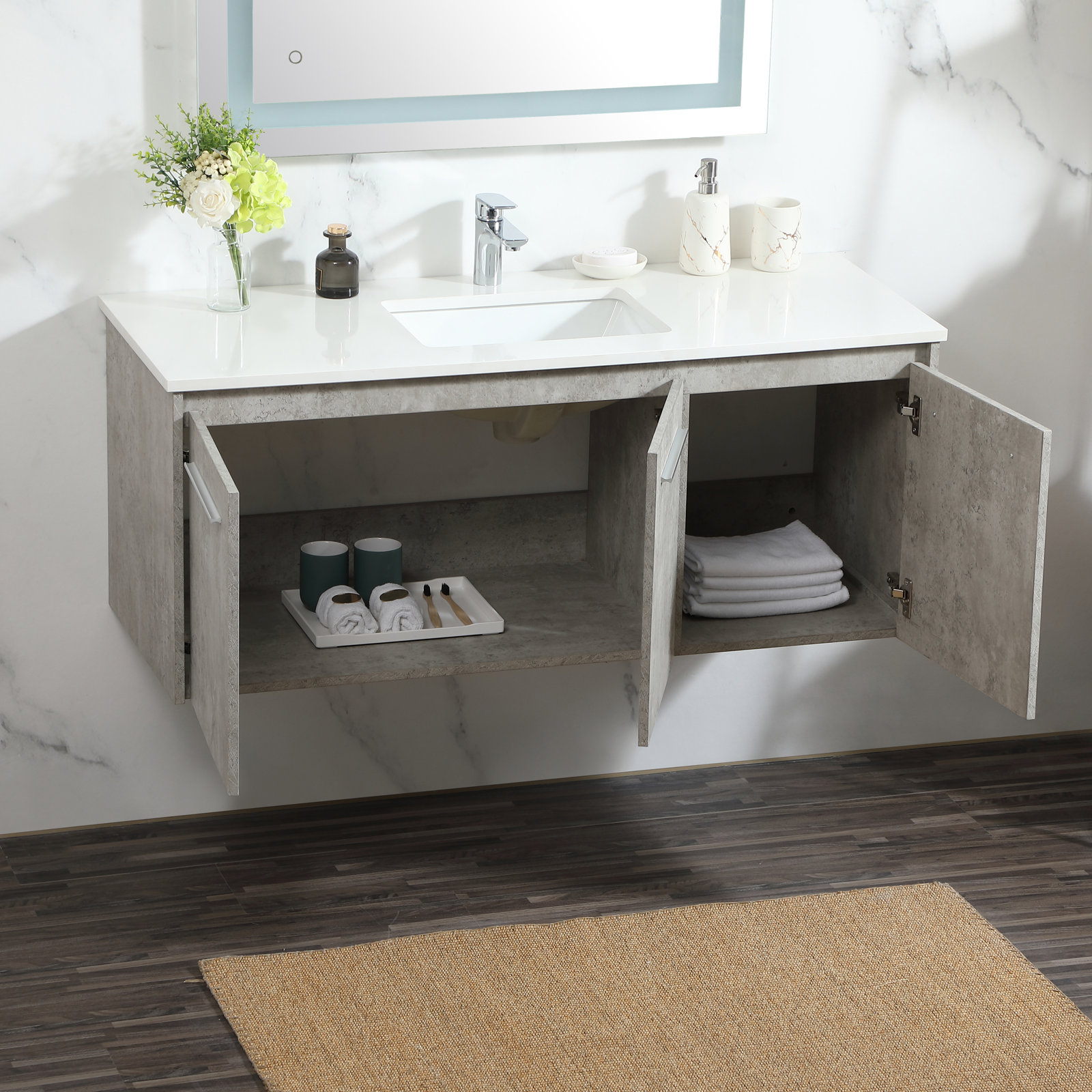 Penn 48'' Single Bathroom Vanity, Concrete Gray