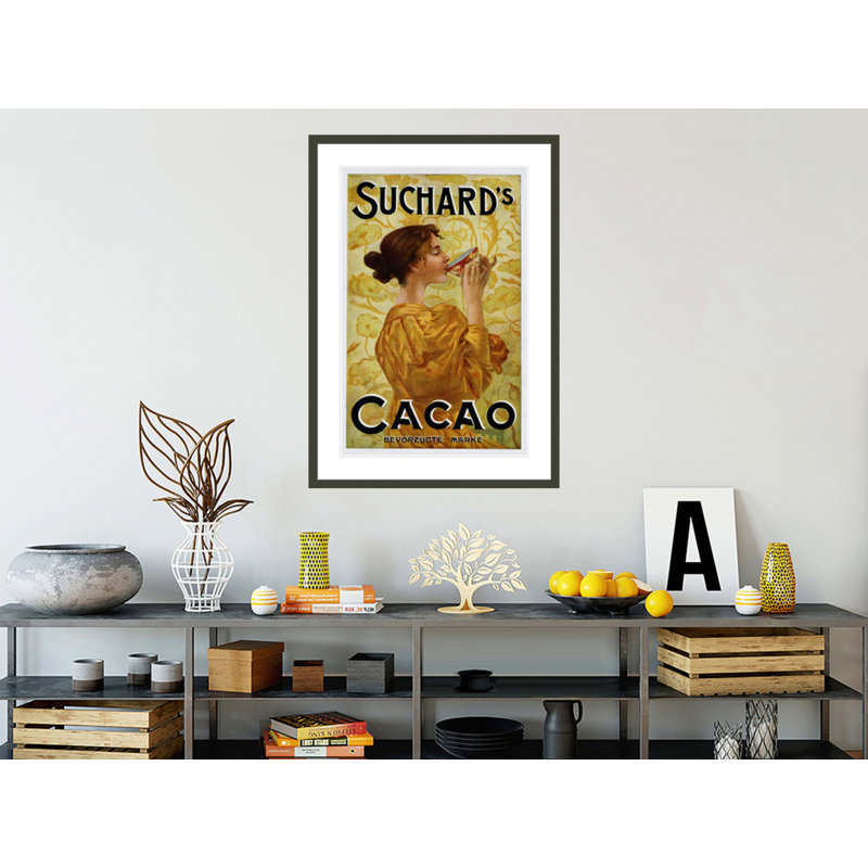 Circa 1905, affiche belge pour Cacao de Suchard par Inconnu, impression giclée encadrée, H 41,5 po x l 29,4 po