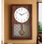 Horloge murale rectangulaire en bois massif brun et blanc