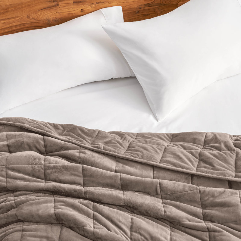 Couverture pondérée Minky, l 80 po x L 87 po, 25 lb, Taupe